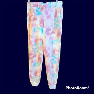Girls’ Fleece Multi Color Tie Dye Jogger Sweats NWT size XL (14/16)